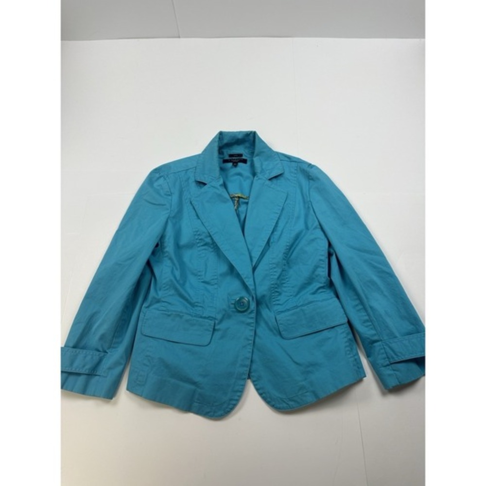 Talbots Womens Blue Stretch‎ Blazer Petites 6P One Button